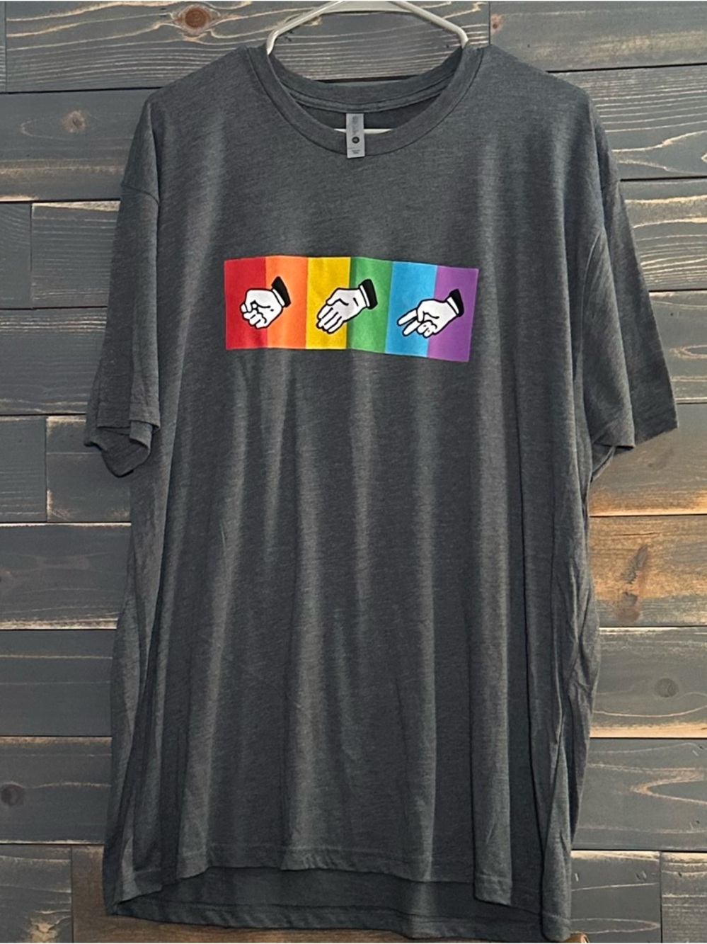 NWOT Next Level Apparel Rock Paper Scissors Charcoal Tee